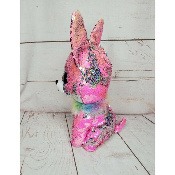 TY Flippables Sequin 12" Medium Size Day Chihuahua Puppy Dog Stuffed Animal - Picture 4 of 12